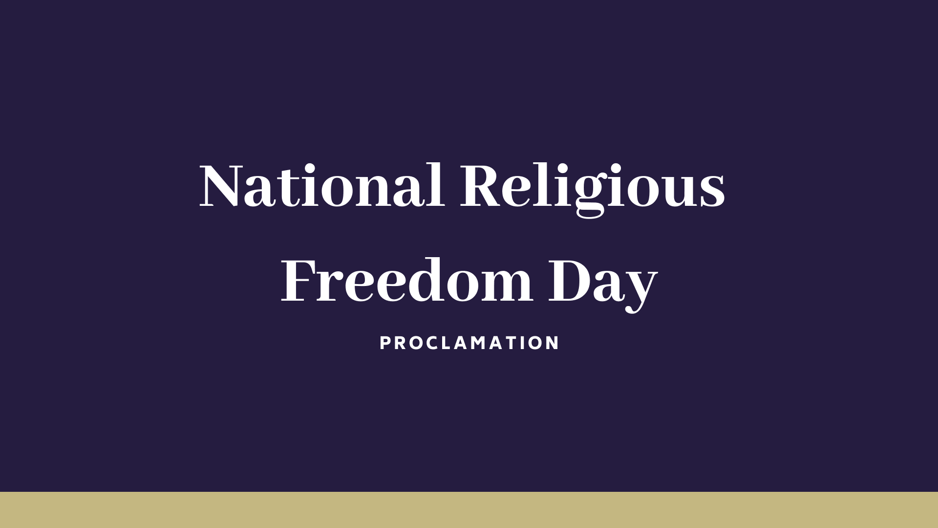 National Religious Freedom Day