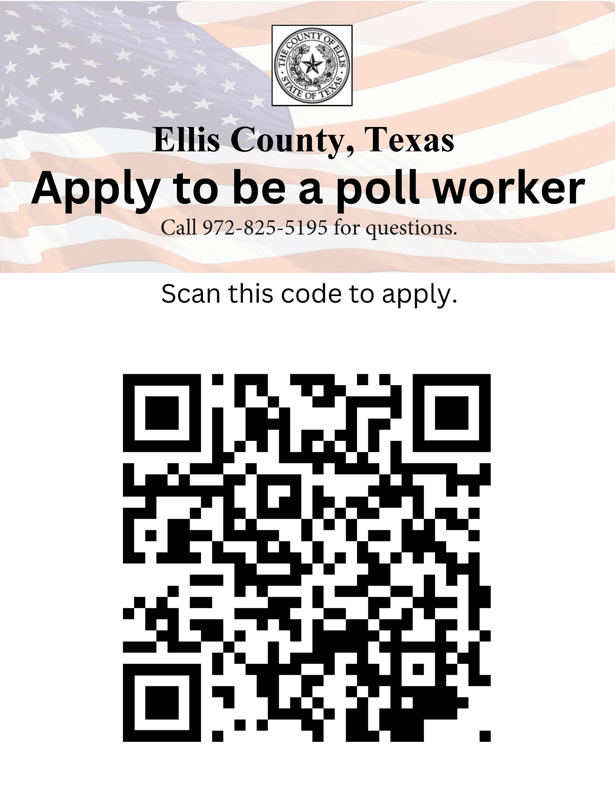poll worker application QRcode_Ellis